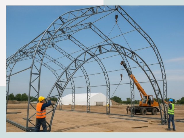 Монтаж ангаров в Горячем Ключе от 620 руб. - Надежно и быстро